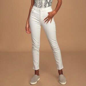 AGOLDE Nico High Rise Slim Fit Button Fly Ankle Length Jeans in Beige size 26